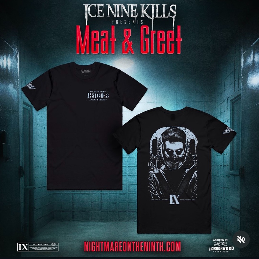Ice Nine‎ Kills Meat & Greet Nightmare On The Ninth Shirt Silence Of The Lambs
